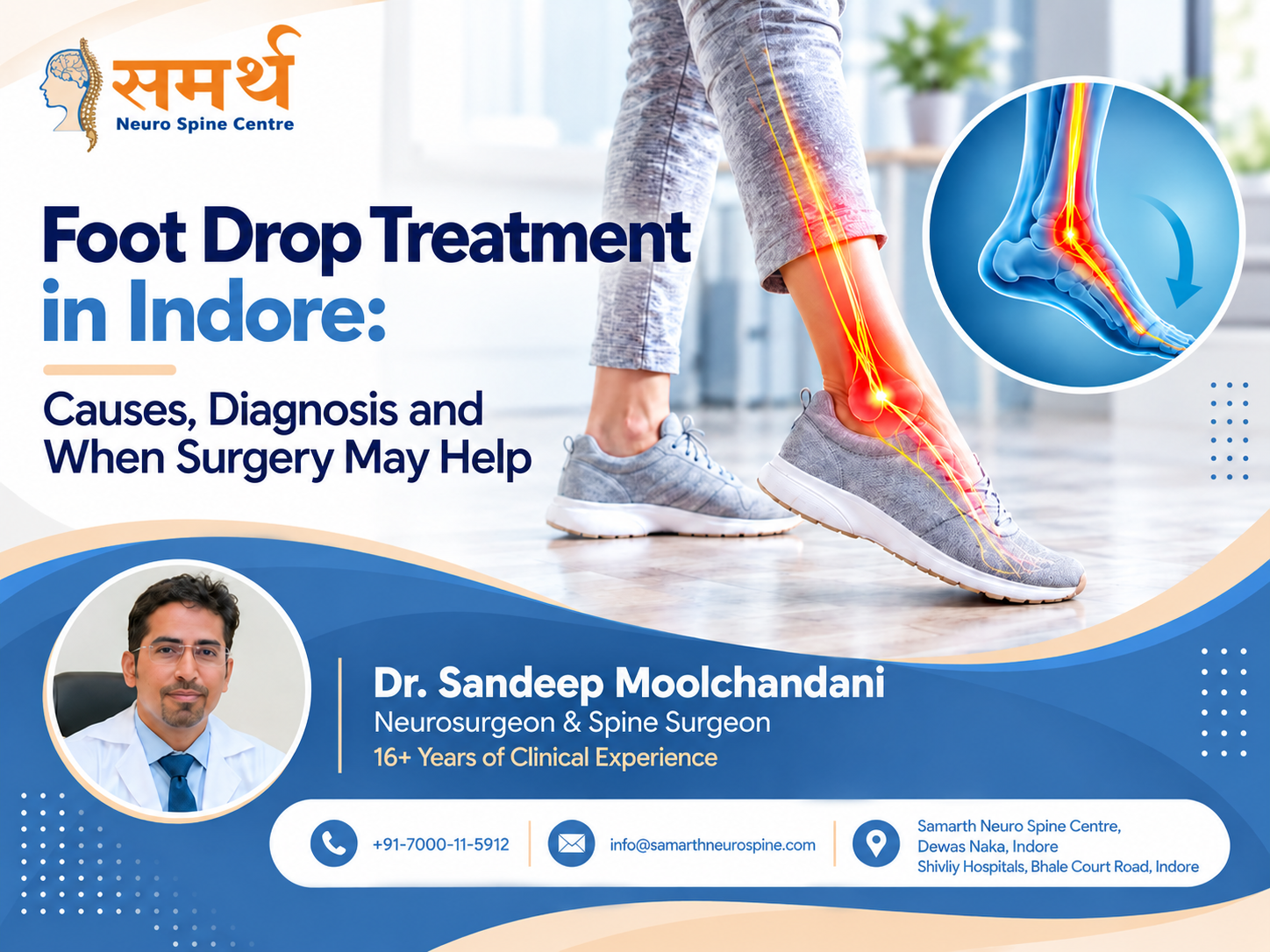 Foot Drop Treatment in Indore: Causes, Diagnosis and When Surgery May Help